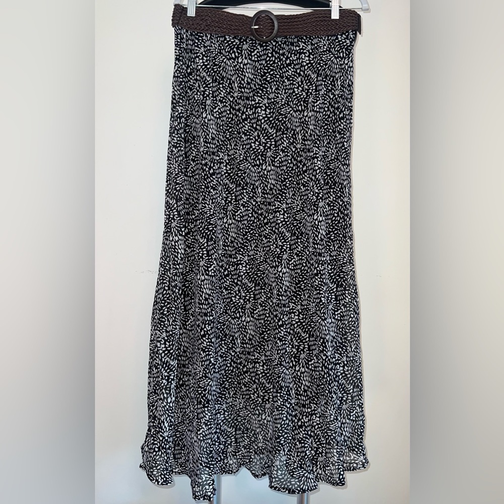 NY Collection Women's Chiffon Maxi Skirt Size L